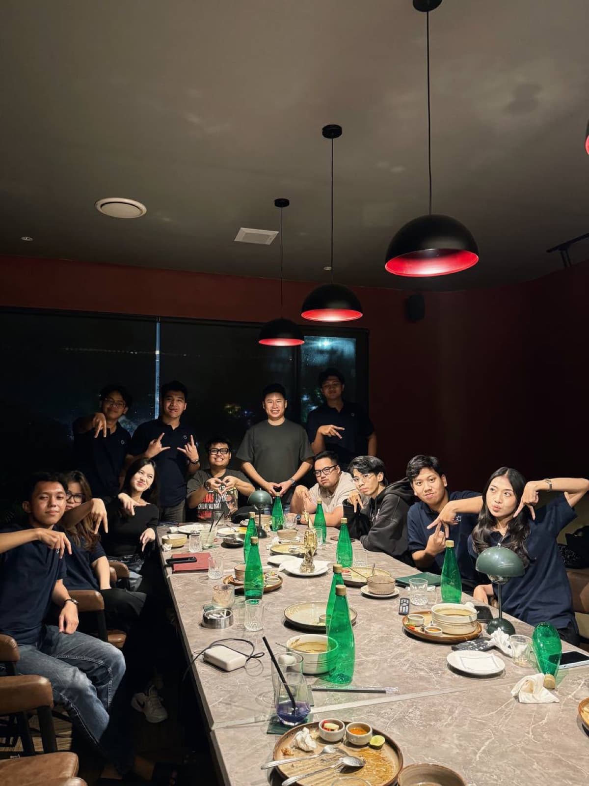 NiFi community members at a group dinner